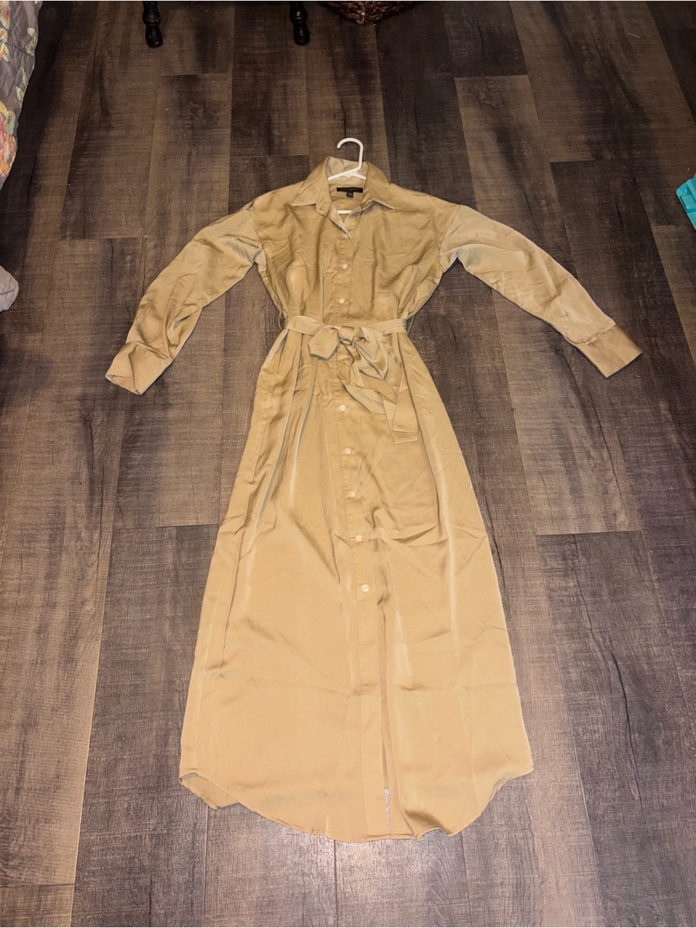 Banana Republic Satin Maxi Shirtdress